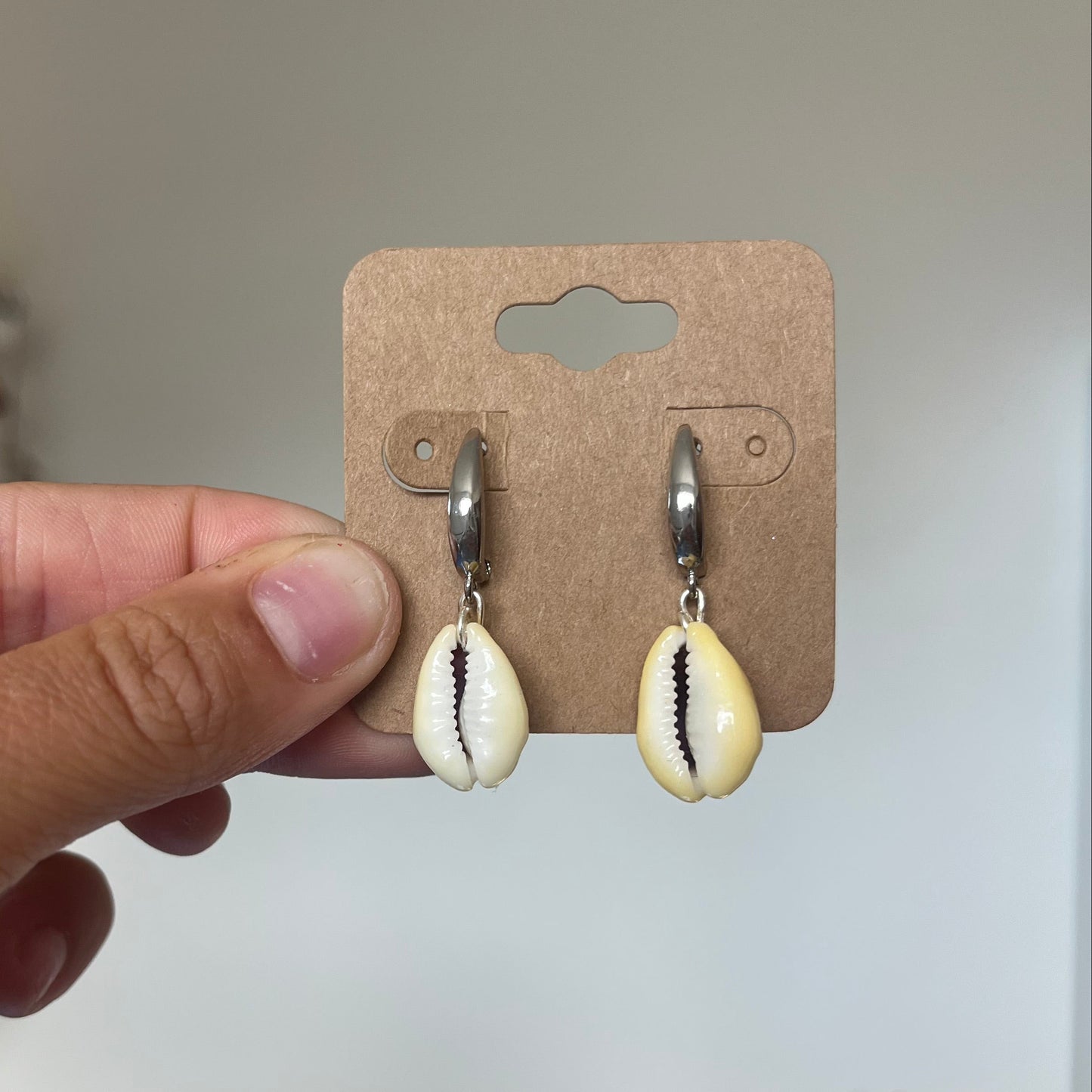 Dime Piece - Money Cowrie Tapered Hoop Earrings