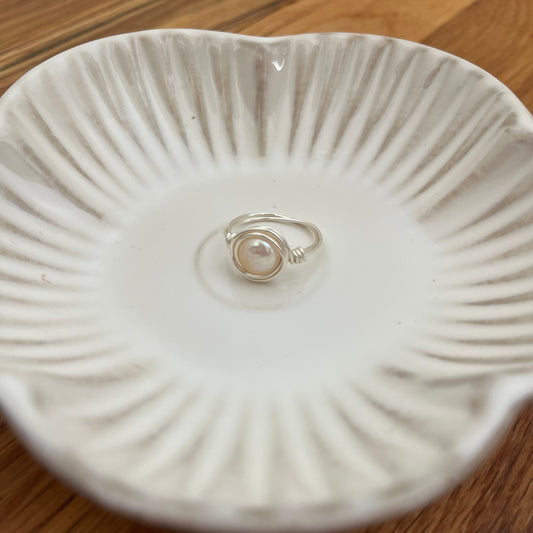 New Orleans - Fresh Water Pearl Wire-wrapped Ring